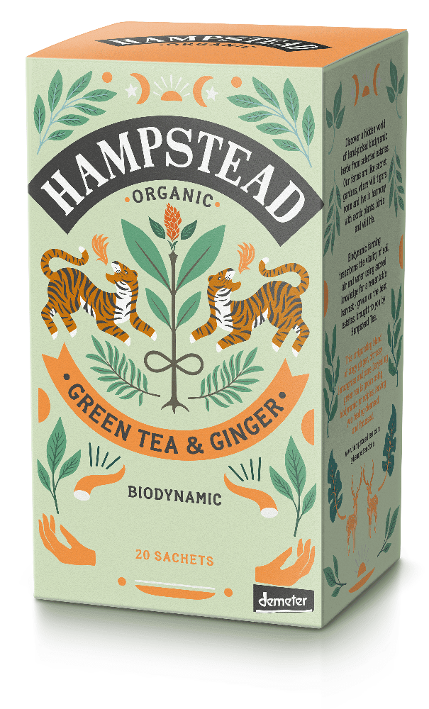 Green Tea & Ginger,20 poser,økologisk, Hampstead