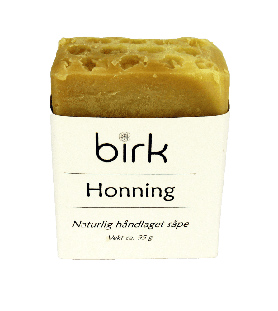 Såpestykke, honning, 95 g, Birk