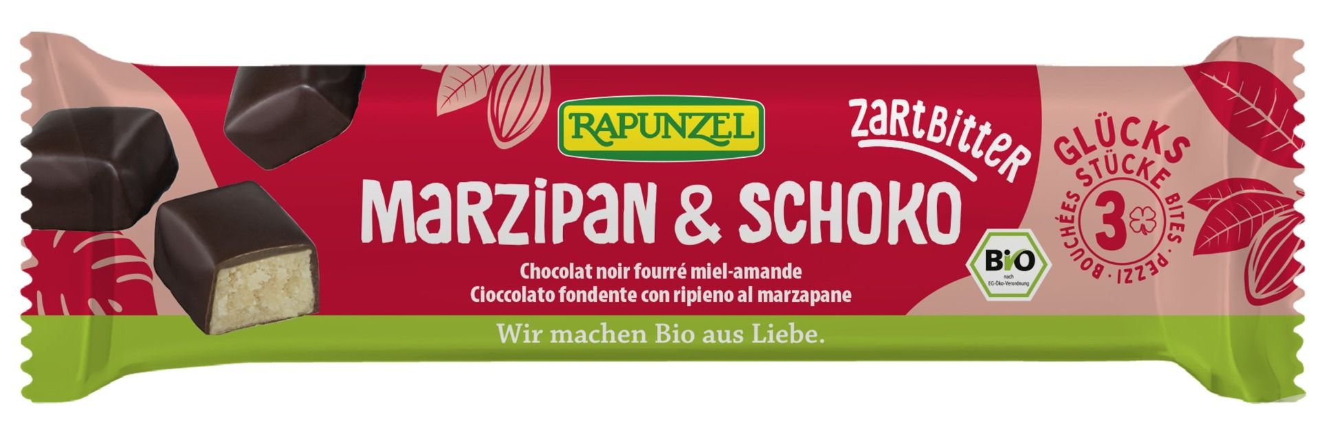 Marsipanbiter mørk, 50 g, økologisk, Rapunzel