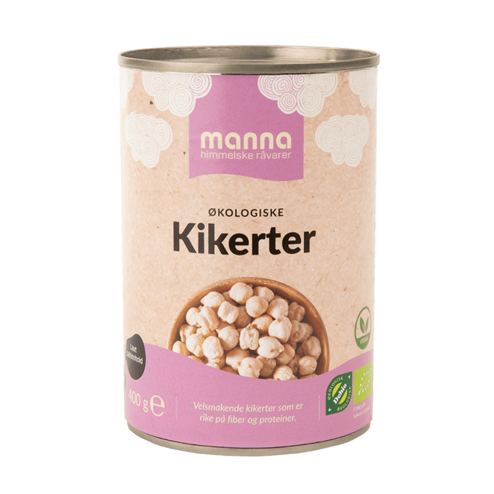 Kikerter i lake, 400 g, økologisk, Manna