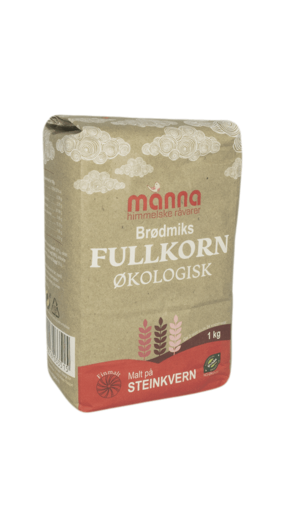 Brødmiks, fullkorn, 1 kg, økologisk, Manna