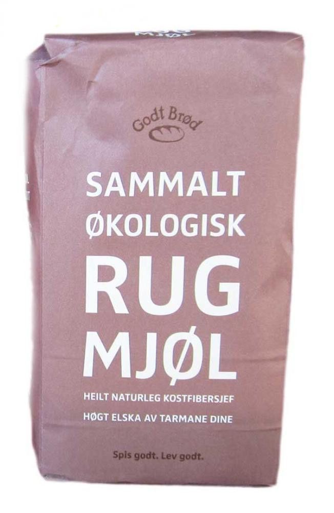 Rugmel, sammalt, 1 kg, økologisk, Godt Brød