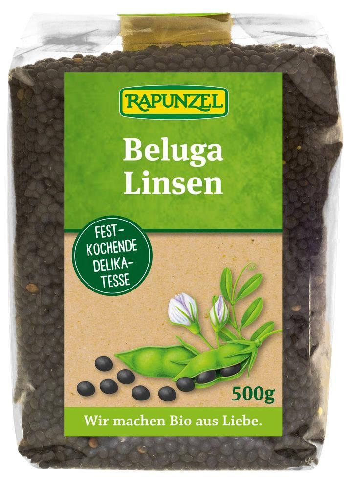 Belugalinser, svarte, 500 g, økologisk, Rapunzel