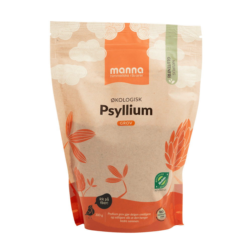 Psyllium, grov, 300 g, økologisk, Manna