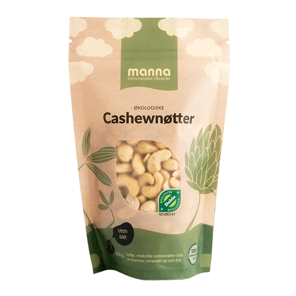 Cashewnøtter, 200 g, økologisk, Manna