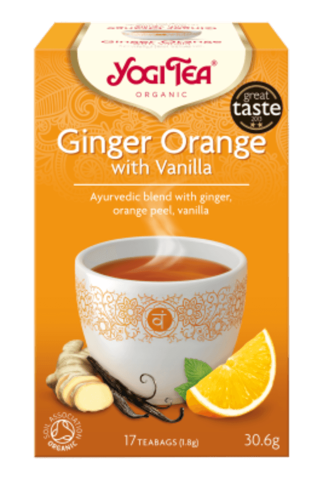 Ginger Orange Vanilla te, 17 poser, økologisk,Yogi