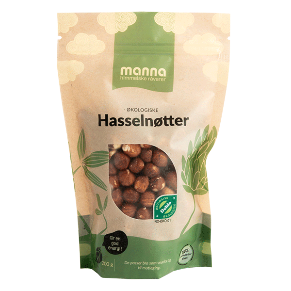 Hasselnøtter, 200 g, økologisk, Manna