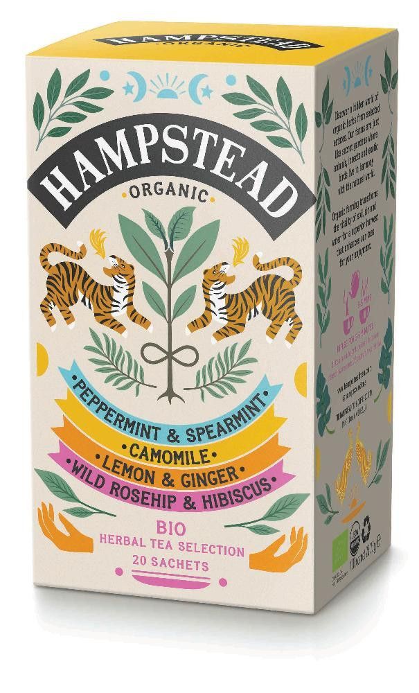 Herbal Harmonies Tea Selection Pack, 4 x 5 teposer, økologisk, Hampstead