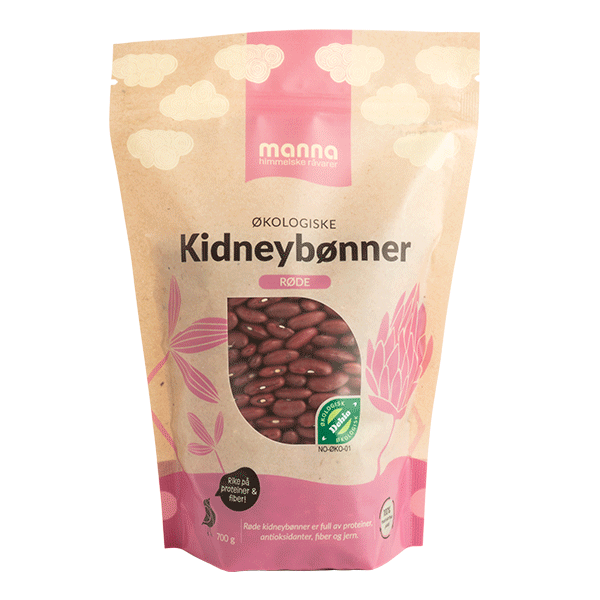 Røde kidneybønner, 600 g, økologisk, Manna