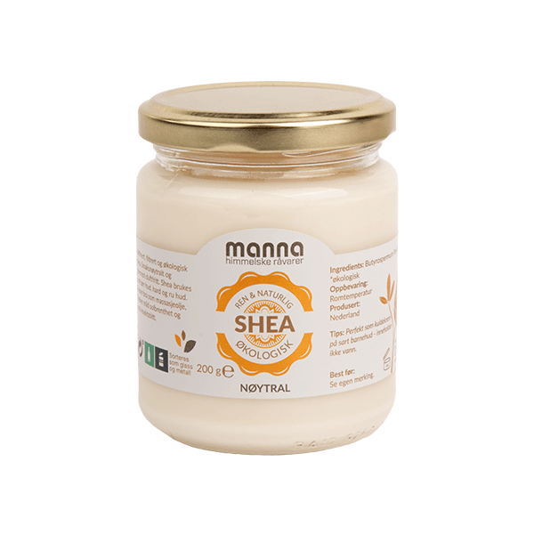 Sheasmør nøytral, 200 g, økologisk, Manna