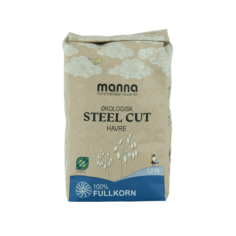 Havre steel cut, 1,2 kg, økologisk, Manna