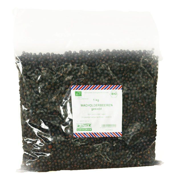 Enebær, hele, 1 kg, økologisk