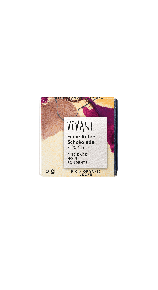 Mørk sjokolade, naps,5 g, økologisk, Vivani