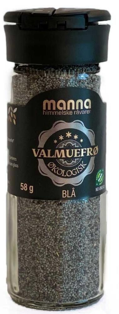 Valmuefrø, blå, 58 g, økologisk, Manna