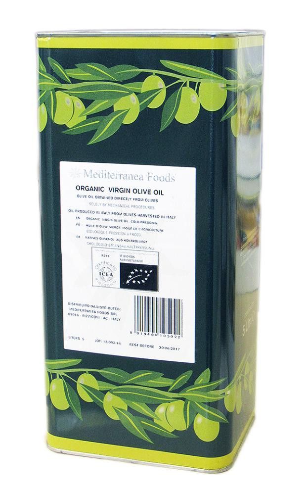 Olivenolje, virgin, økologisk, 5 l