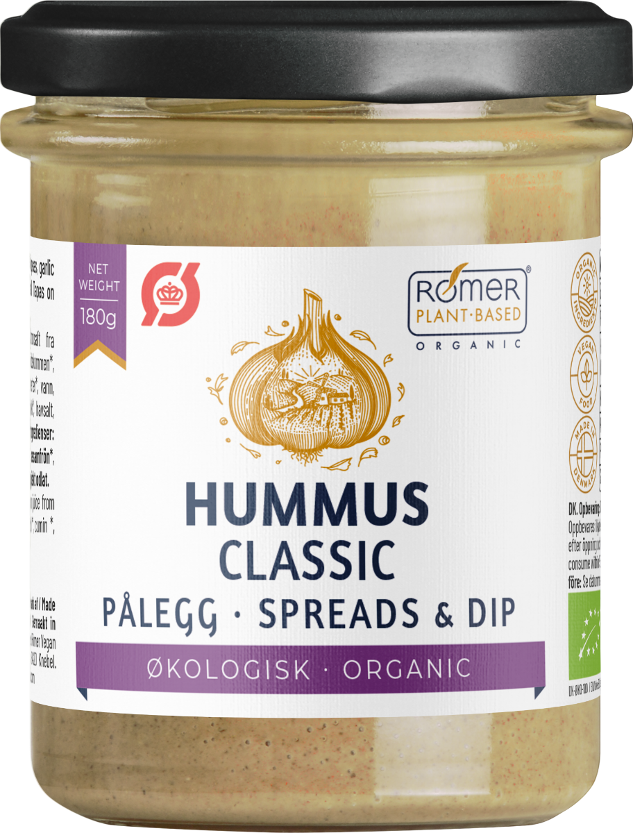 Hummus klassisk, 180 g, økologisk, Rømer Vegan