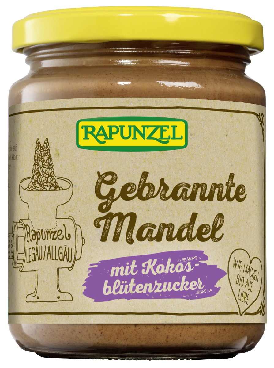 Mandelsmør m/kokossukker, 250g,økologisk, Rapunzel