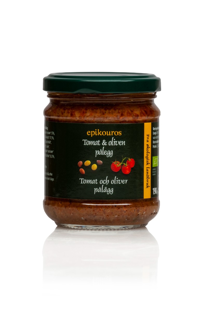 Tomato and olive spread,190 g, økologisk, Epikouro