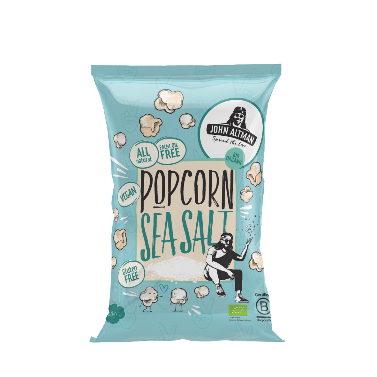 Popcorn, havsalt, 60 g, økologisk