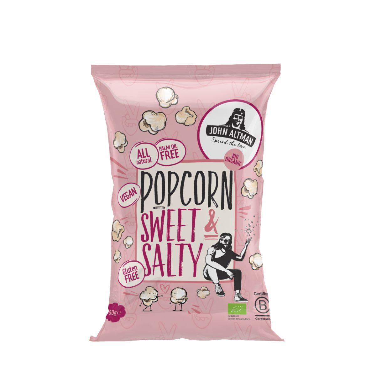 Popcorn, søtt og salt, 90 g, økologisk