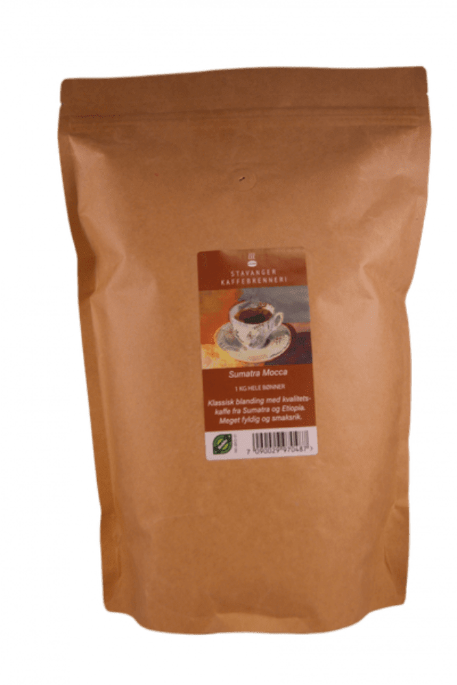 Kaffebønner, Sumatra-Mocca, 1 kg, økologisk