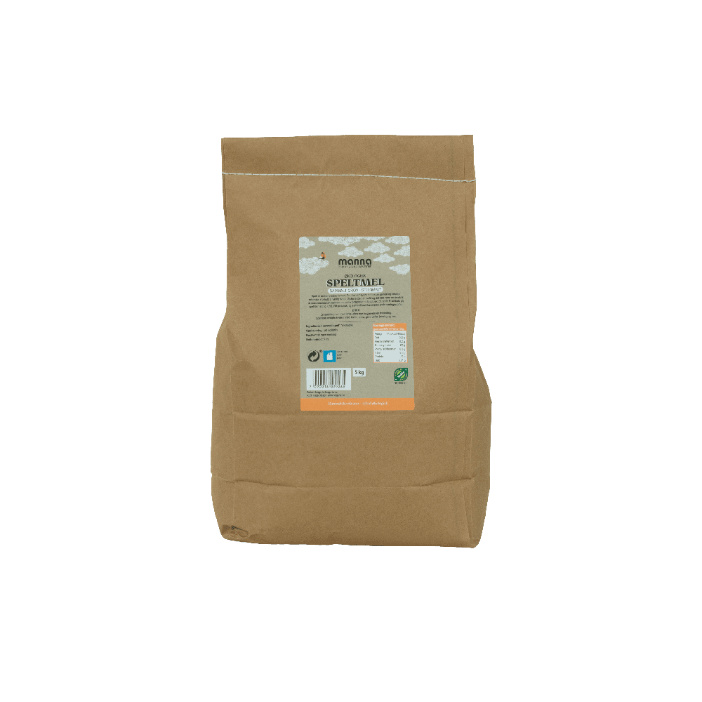Speltmel sammalt grov, 5 kg, økologisk, Manna