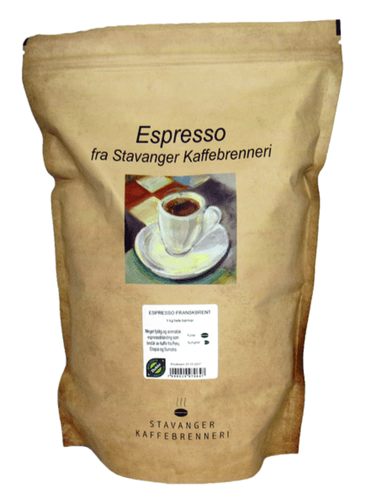 Kaffeespresso, franskbrent, 1 kg, økologisk