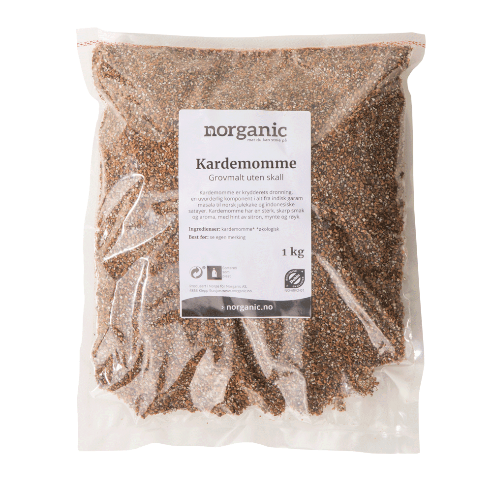 Kardemommefrø, grovmaltl, 1 kg, økologisk