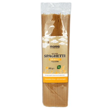 spaghetti durumhvete fullkorn 500 g økologisk manna