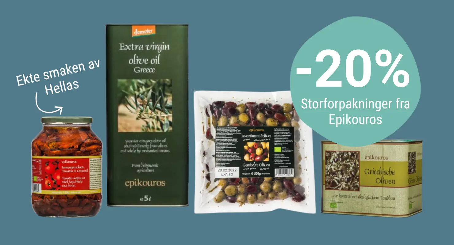 20% rabatt på storforpakning - Hos Økoland
